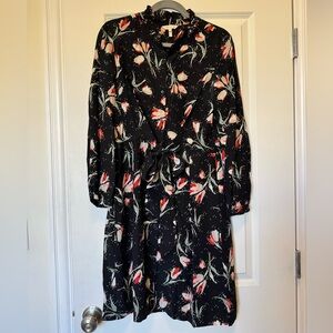 Rebecca Taylor Black Floral Dress